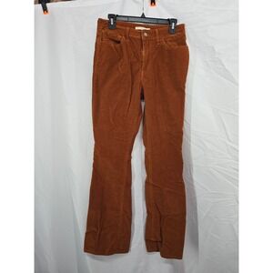 Levis 725 High Rise Bootcut Corduroy Pants Rust Brown Orange Womens 29 1185